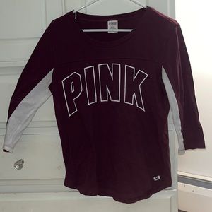 Maroon PINK Half long sleeve shirt